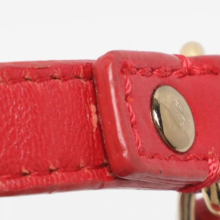 Pre Owned DKNY Red Quilted Leather Flap Chain Crossbody Bag