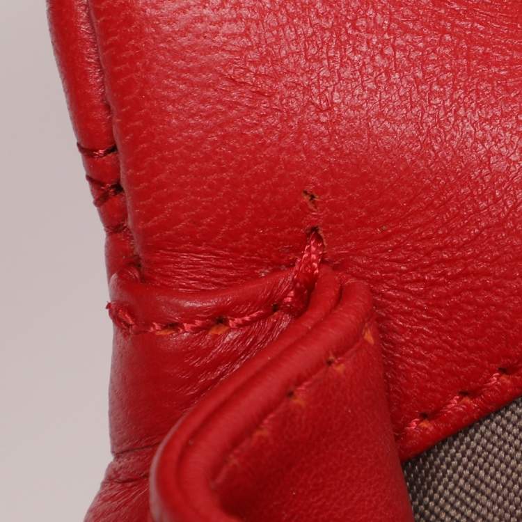 Pre Owned DKNY Red Quilted Leather Flap Chain Crossbody Bag