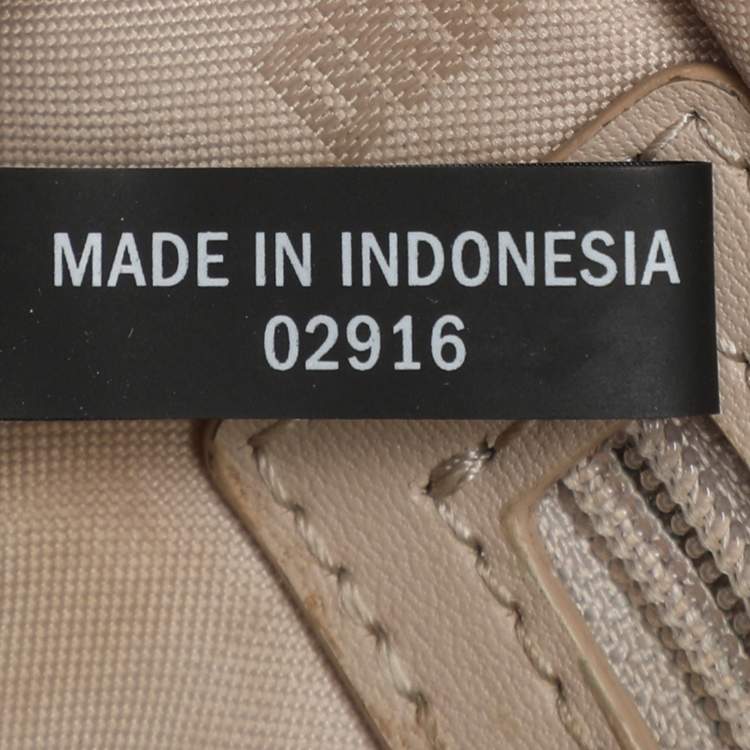 Pre Owned DKNY Beige Coated Canvas and Leather Satchel