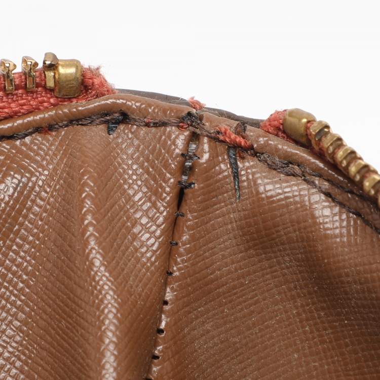 Pre Owned DKNY Brick Red/Beige Signature Coated Canvas And Leather Bryant Chain Shoulder Bag