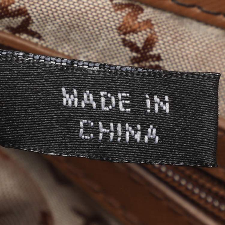 Pre Owned DKNY Brick Red/Beige Signature Coated Canvas And Leather Bryant Chain Shoulder Bag