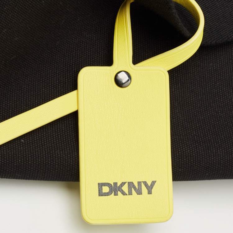 Pre Owned Dkny Black Canvas Logo Tote
