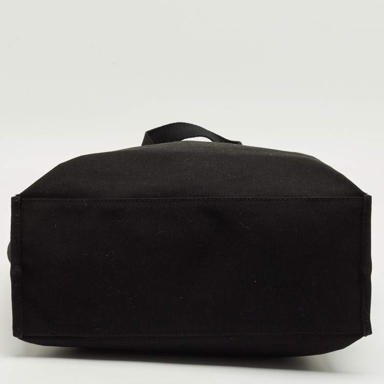 Pre Owned Dkny Black Canvas Logo Tote