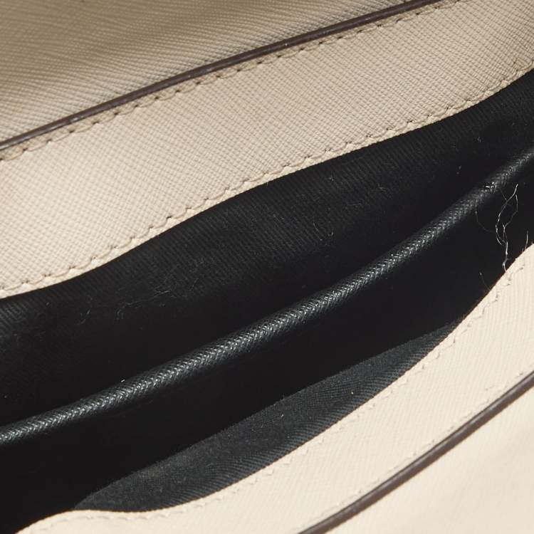 Pre Owned Dkny Light Grey Leather Bryant Park Pocket Crossbody Bag