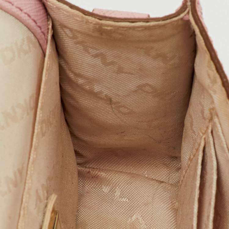 Pre Owned DKNY Light Pink Saffiano Leather Bryant Mini Crossbody Bag