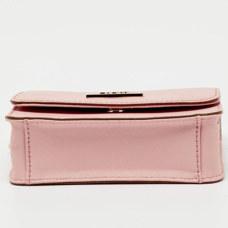 Pre Owned DKNY Light Pink Saffiano Leather Bryant Mini Crossbody Bag
