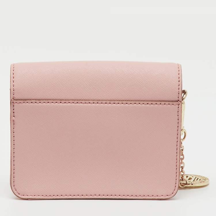 Pre Owned DKNY Light Pink Saffiano Leather Bryant Mini Crossbody Bag