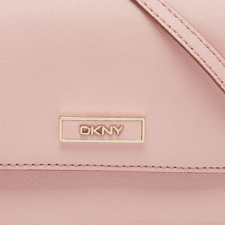 Pre Owned DKNY Light Pink Saffiano Leather Bryant Mini Crossbody Bag