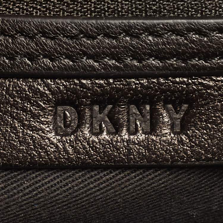 Pre Owned DKNY Yellow Pinstripe Quilted Leather Small Gansevoort Flap Shoulder Bag