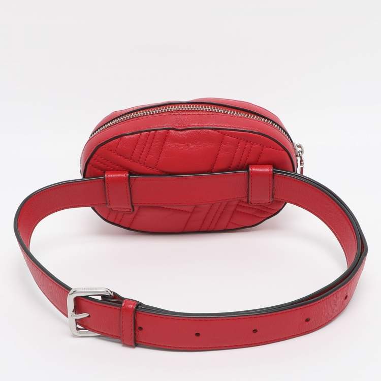 Pre Owned DKNY Red Leather Belt Bag