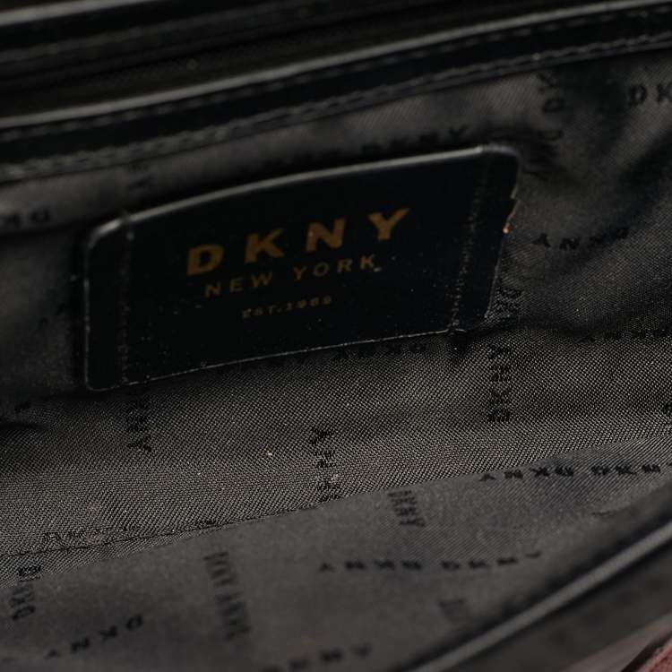 Pre Owned DKNY Bryant Dark Red Leather Chain Envelope Flap Bag