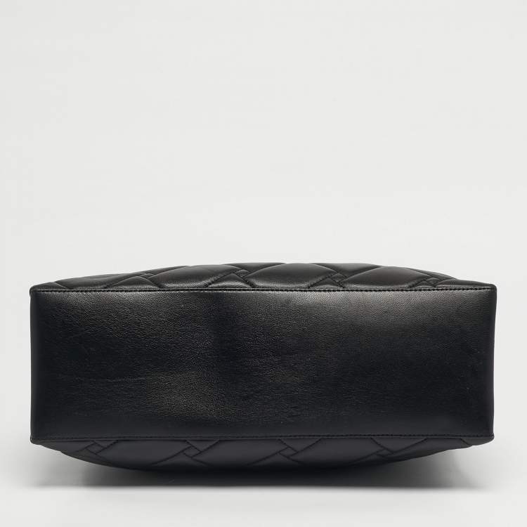 Pre Owned DKNY Black Quilted Leather Chain Tote