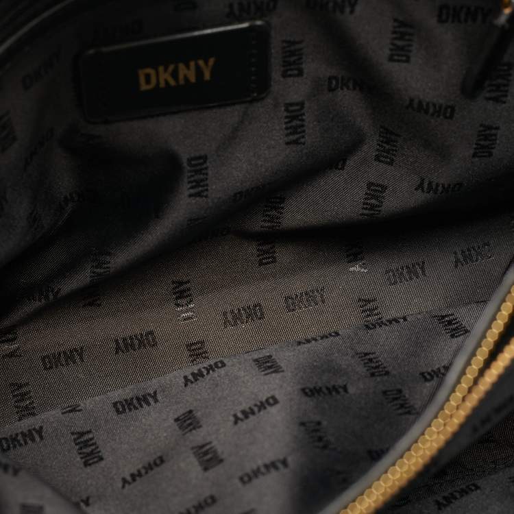 Pre Owned DKNY Black Quilted Leather Chain Tote