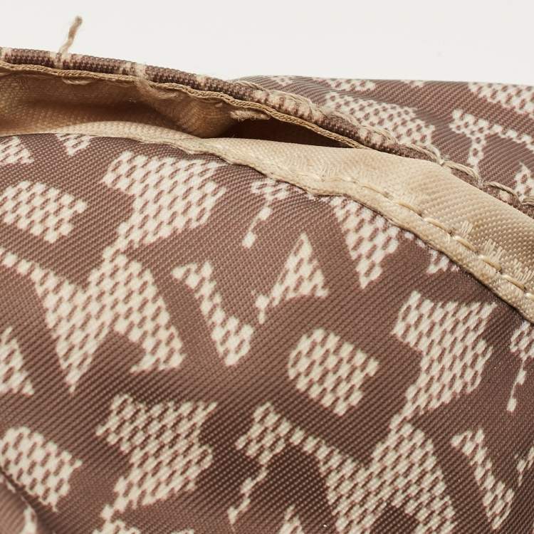 Pre Owned DKNY Cora Brown Monogram Fabric and Leather Tote