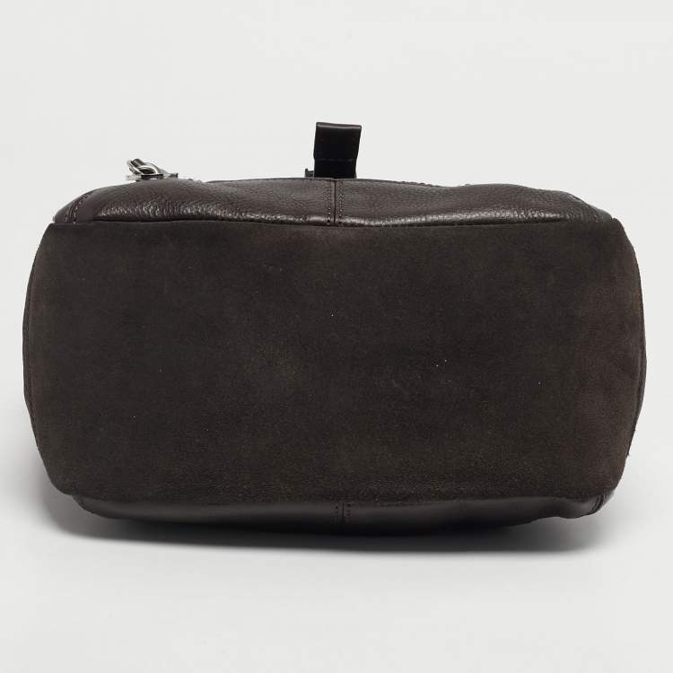 Pre Owned DKNY Buckle Brown Nylon and Leather Satchel