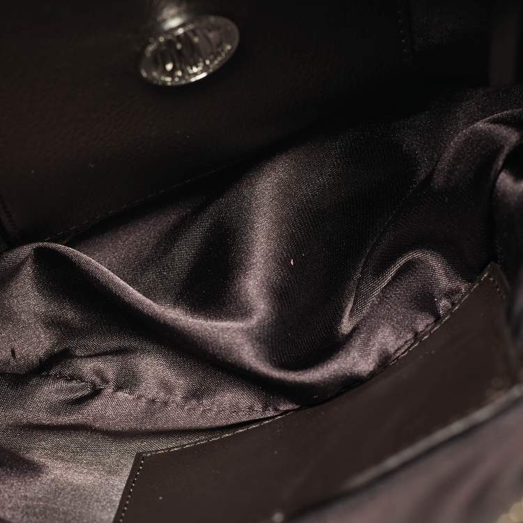 Pre Owned DKNY Buckle Brown Nylon and Leather Satchel