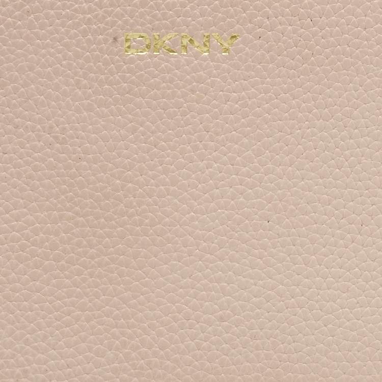 Pre Owned DKNY Light Pink Leather Zip Continental Wallet