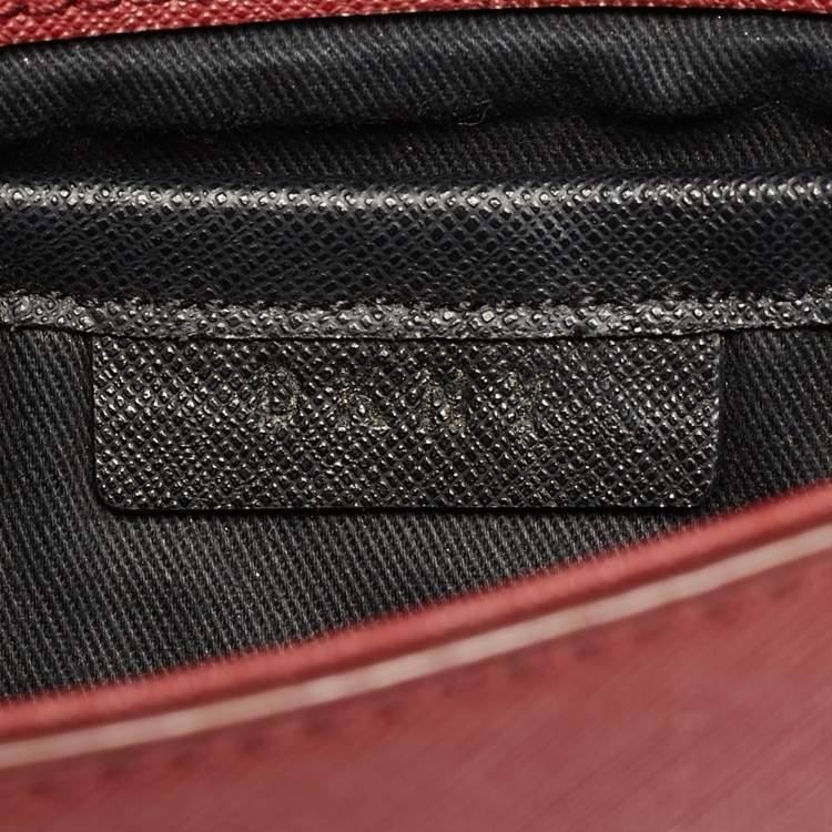 Pre Owned DKNY Bryant Park Dark Red Leather Flap Crossbody Bag