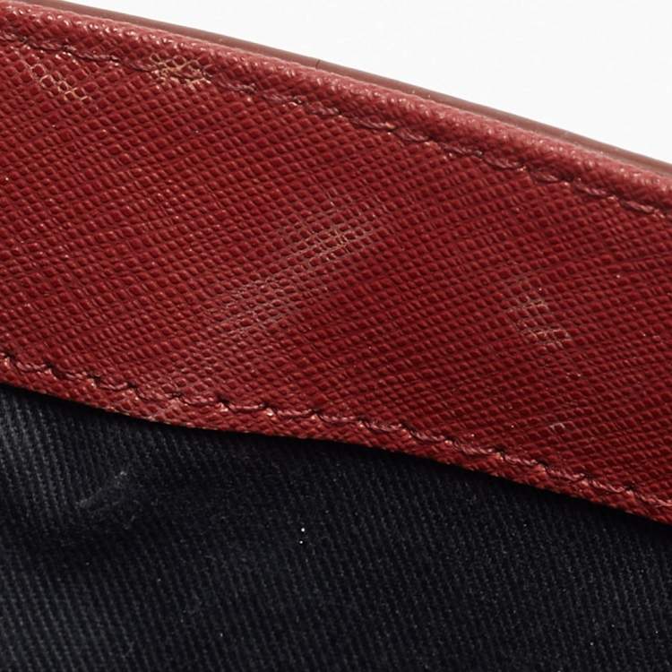 Pre Owned DKNY Bryant Park Dark Red Leather Flap Crossbody Bag