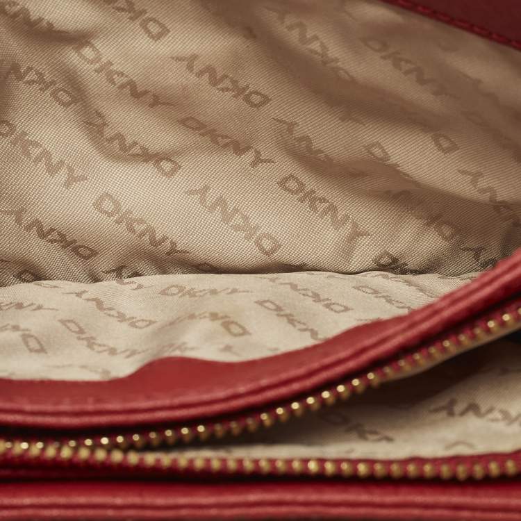 Pre Owned DKNY Bryant Park Red Leather Flap Crossbody Bag