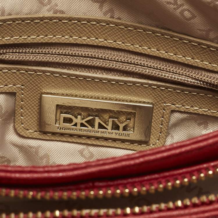 Pre Owned DKNY Bryant Park Red Leather Flap Crossbody Bag