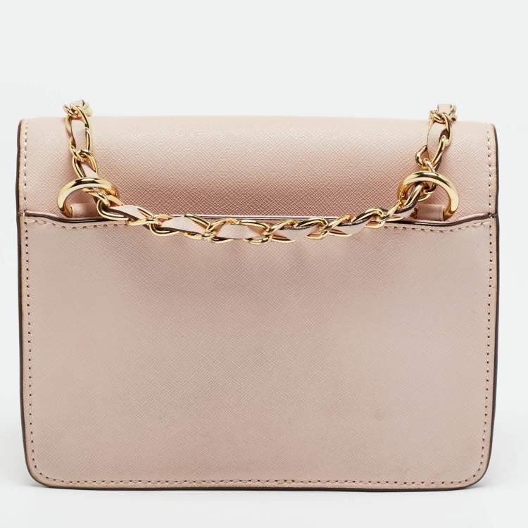 Pre Owned DKNY Bryant Park Flap Pink Leather Crossbody Bag