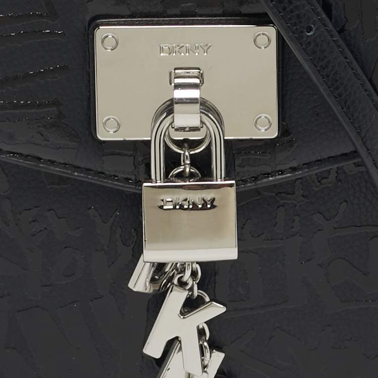 Pre Owned DKNY Elissa North South Black Leather Crossbody Bag