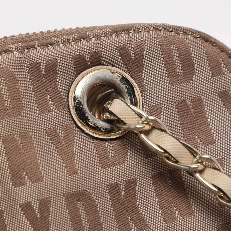 Pre Owned DKNY Beige Signature Canvas Shoulder Bag