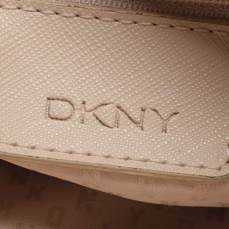 Pre Owned DKNY Beige Signature Canvas Shoulder Bag