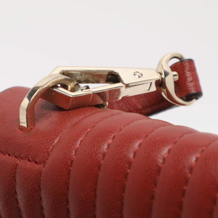 Pre Owned DKNY Gansevoort Brique Red Quilted Leather Shoulder Bag