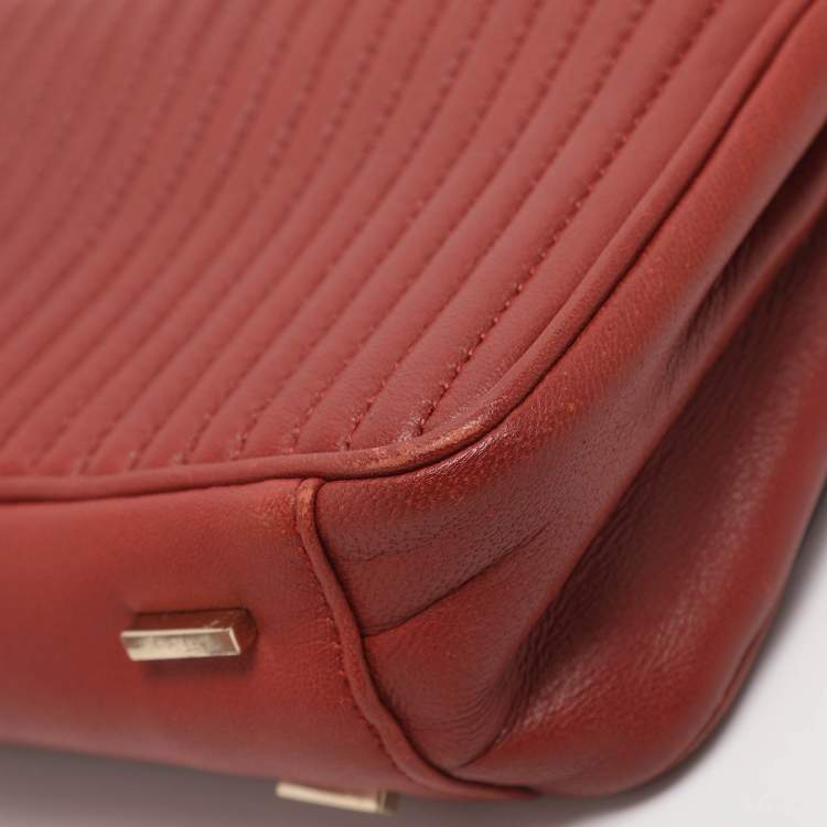 Pre Owned DKNY Gansevoort Brique Red Quilted Leather Shoulder Bag