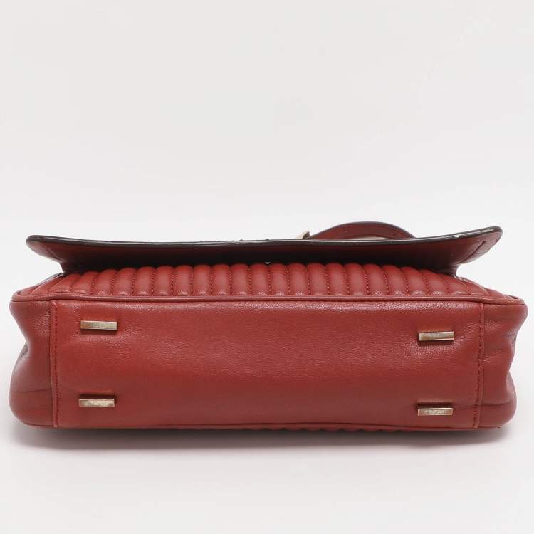 Pre Owned DKNY Gansevoort Brique Red Quilted Leather Shoulder Bag