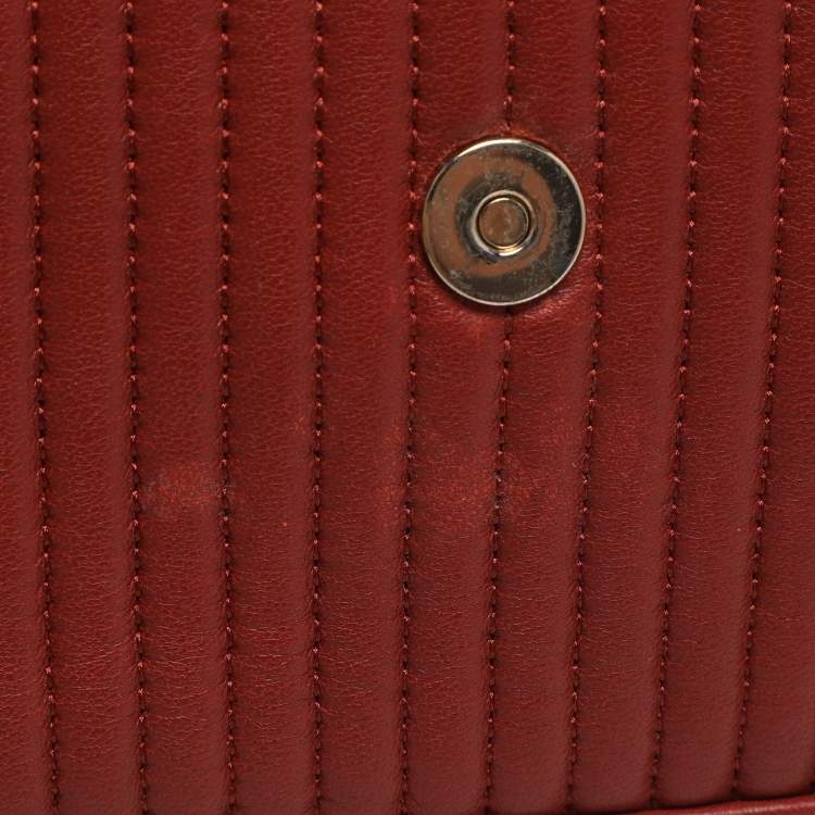 Pre Owned DKNY Gansevoort Brique Red Quilted Leather Shoulder Bag