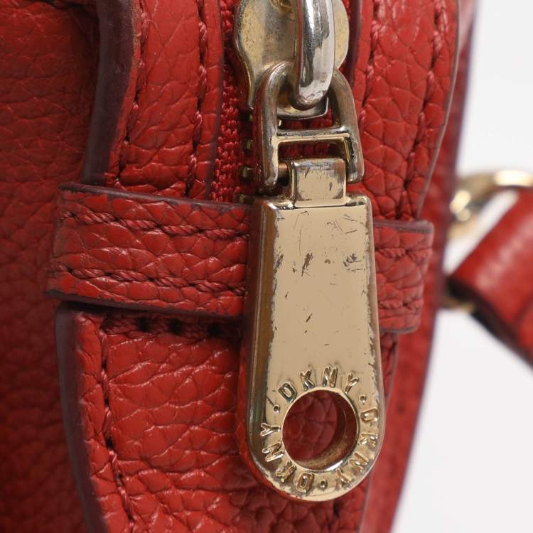 Pre Owned Dkny Chelsea Orange Leather Crossbody Bag