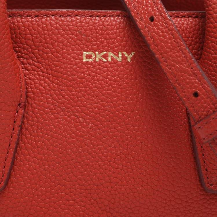 Pre Owned Dkny Chelsea Orange Leather Crossbody Bag