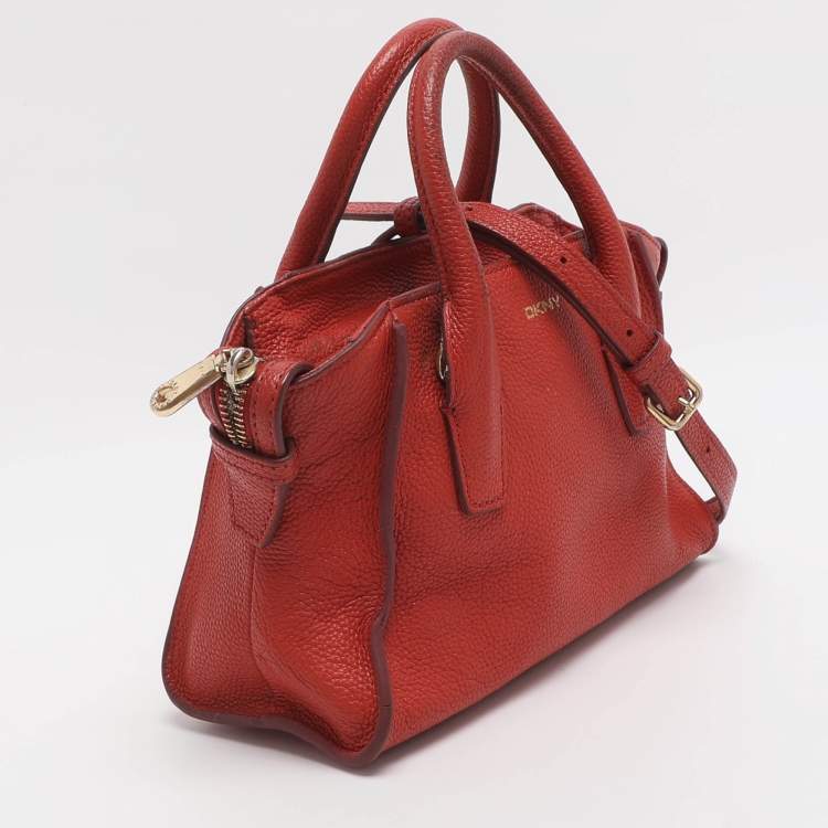 Pre Owned Dkny Chelsea Orange Leather Crossbody Bag