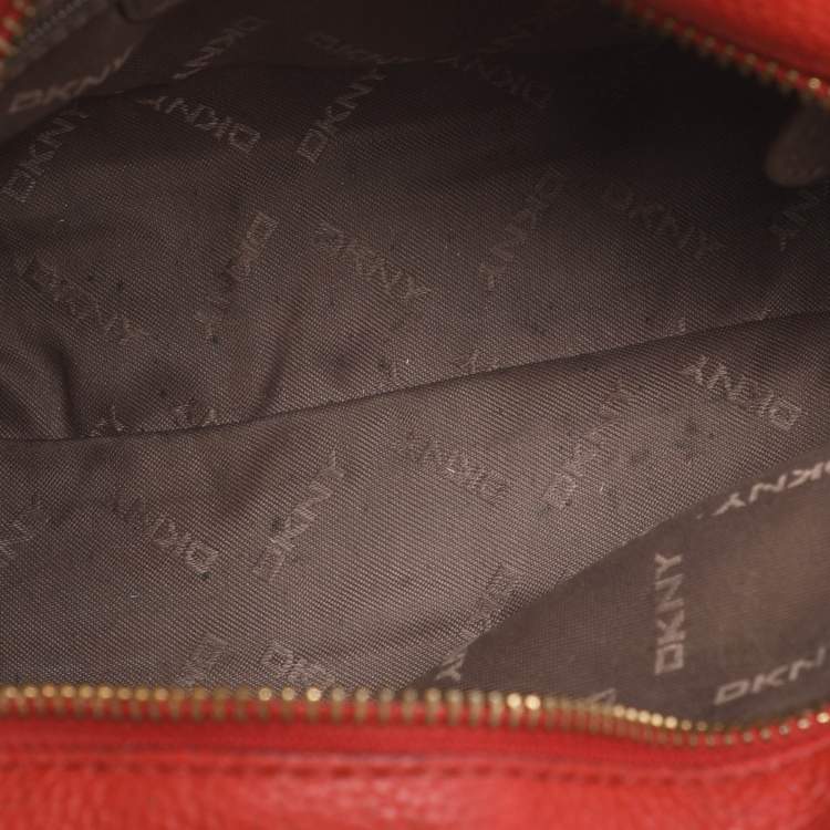 Pre Owned Dkny Chelsea Orange Leather Crossbody Bag