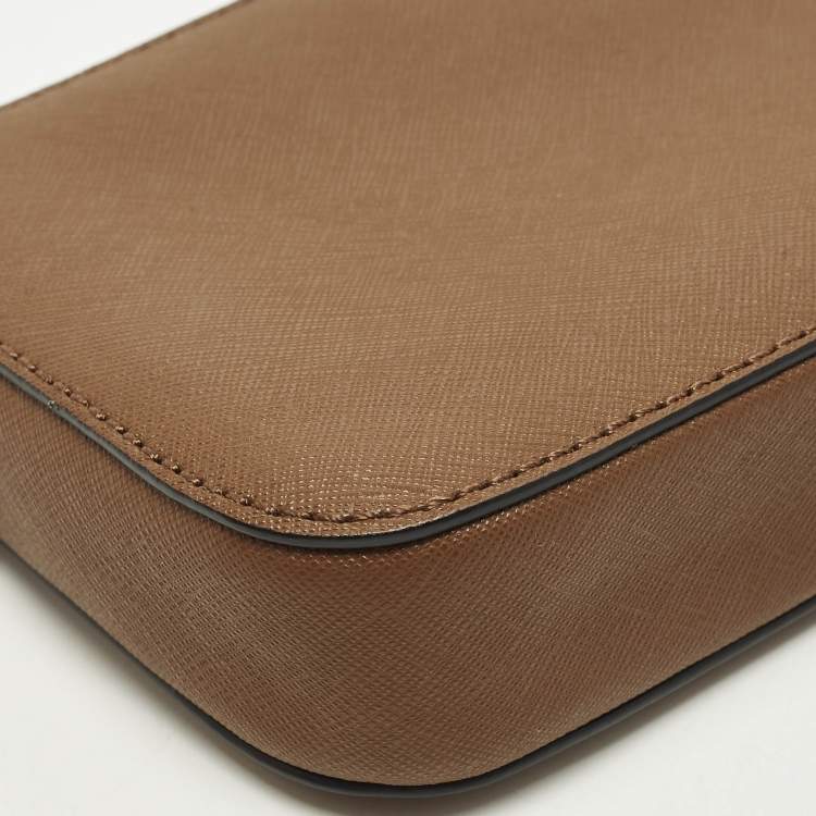 Pre Owned Dkny Zip Brown Leather Crossbody Bag