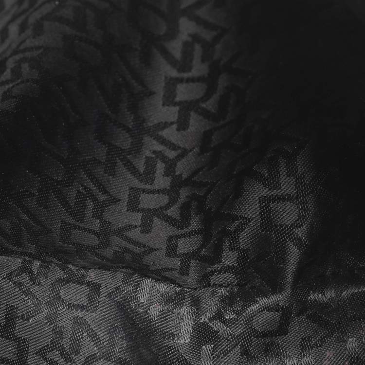 Pre Owned Dkny Robinson Double Zip Black Saffiano Leather Tote