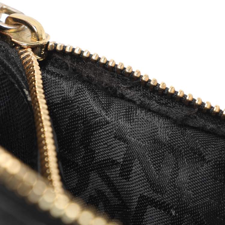 Pre Owned Dkny Robinson Double Zip Black Saffiano Leather Tote