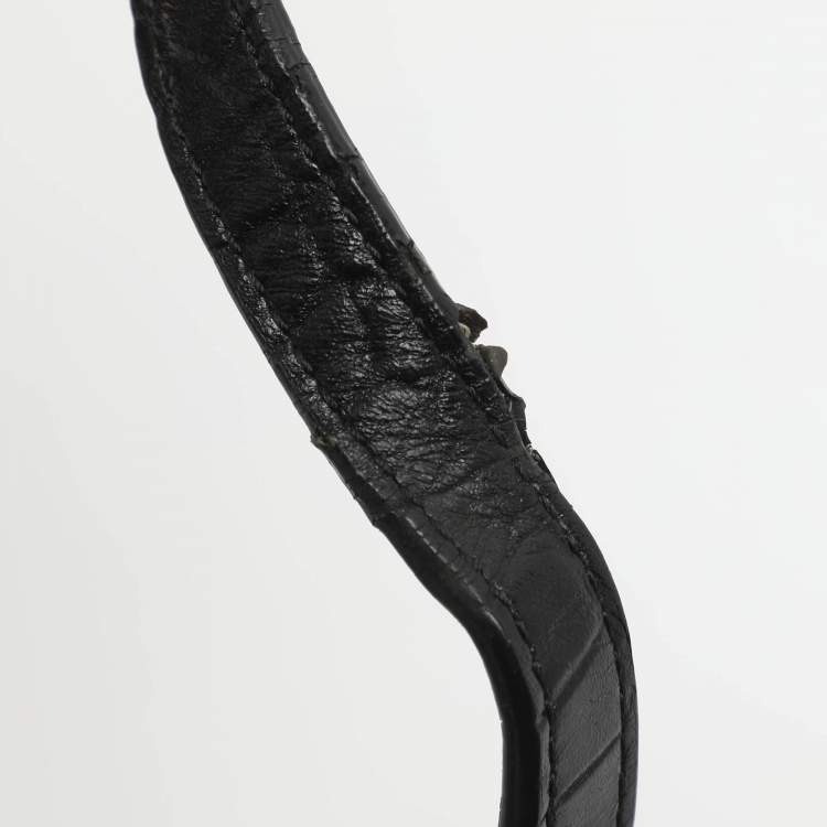 Pre Owned Dkny Black Croc Embossed Leather Crossbody Bags