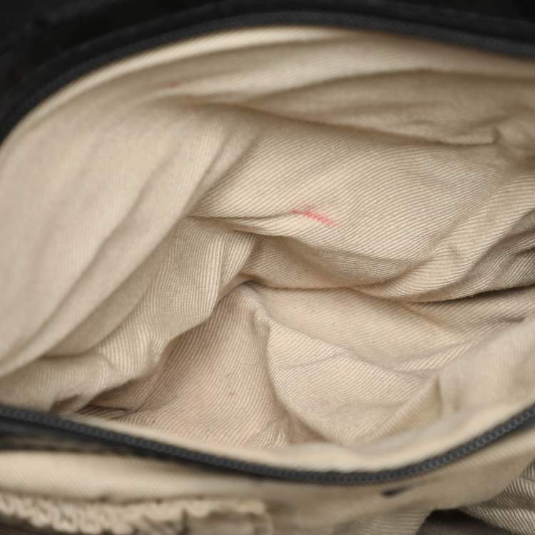 Pre Owned DKNY Black Patent Leather and Sequins Satchel