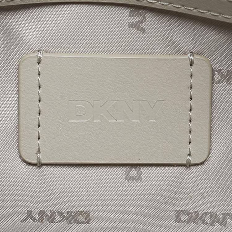 Pre Owned DKNY Alya Medium Taupe Leather Satchel