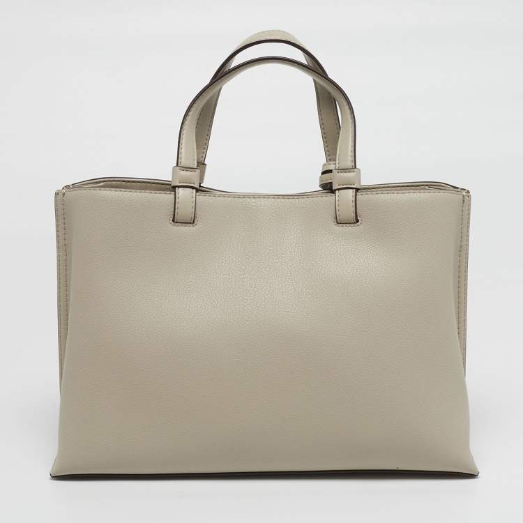 Pre Owned DKNY Alya Medium Taupe Leather Satchel