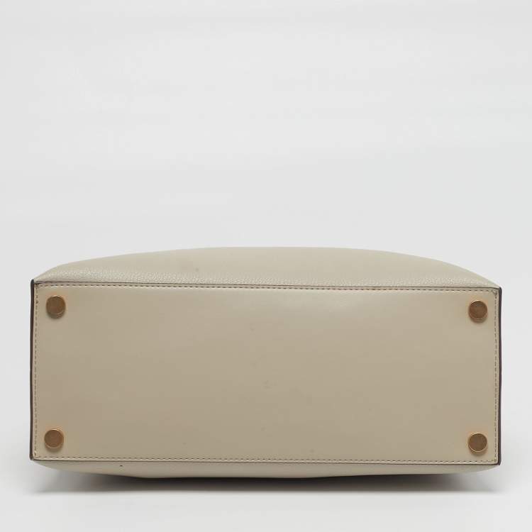 Pre Owned DKNY Alya Medium Taupe Leather Satchel