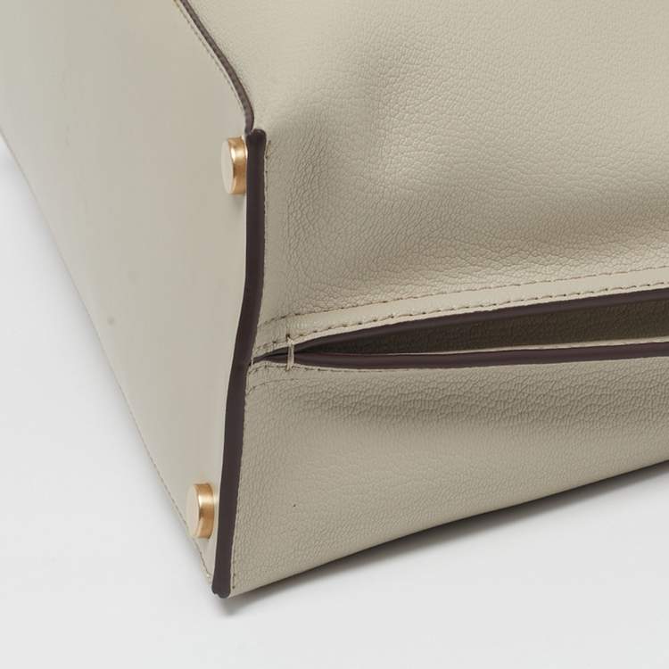 Pre Owned DKNY Alya Medium Taupe Leather Satchel