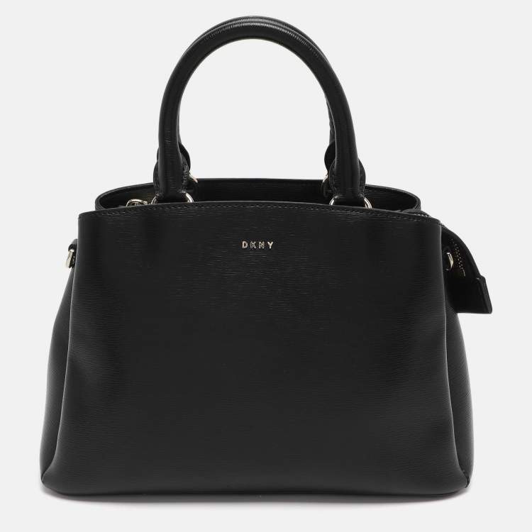 مملوكة مسبقًا DKNY Paige Black Leather Satchel