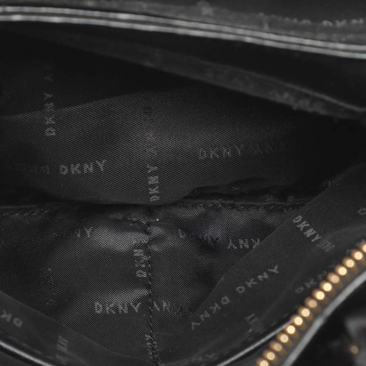 مملوكة مسبقًا DKNY Paige Black Leather Satchel