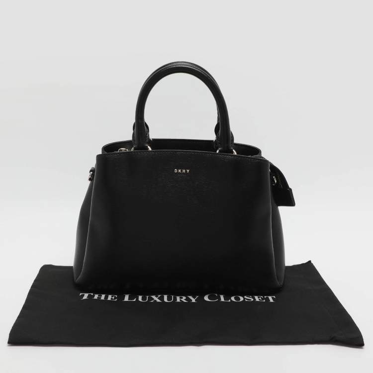 مملوكة مسبقًا DKNY Paige Black Leather Satchel