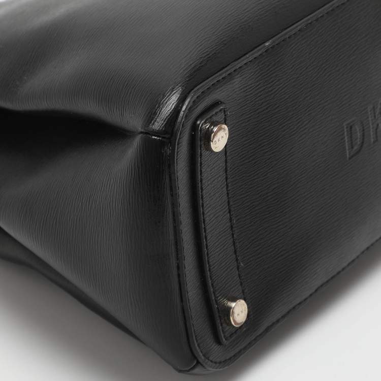 مملوكة مسبقًا DKNY Paige Black Leather Satchel